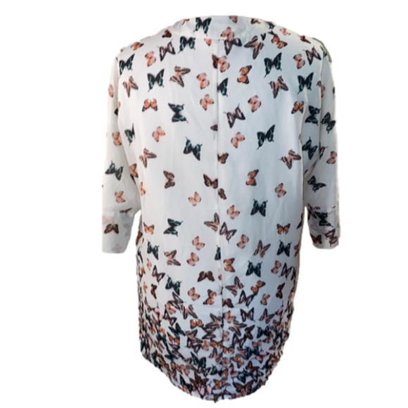 VERO Moda Women's White  Butterfly Mid Sleeve 3/4 Kimono/Cardigan (Size Small) - Picture 2 of 7
